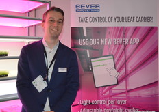 Jordi Mol of Bever Innovations stood alone for a moment because his colleague Stephan (on crutches!) was doing a tour of the fair.